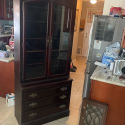 Furniture 3 Droors And 5 Shelves 2pc Cabinet