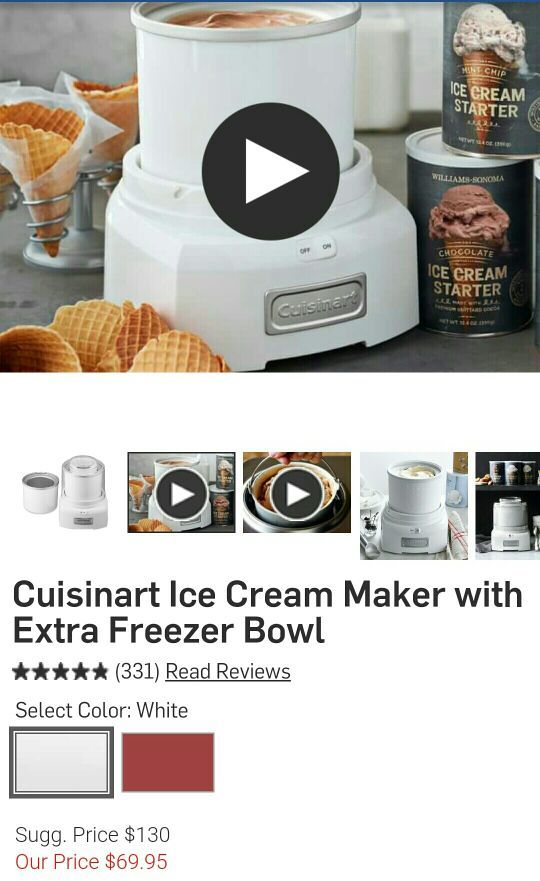 Cuisinart Frozen Yogurt Ice Cream & Sorbet Maker