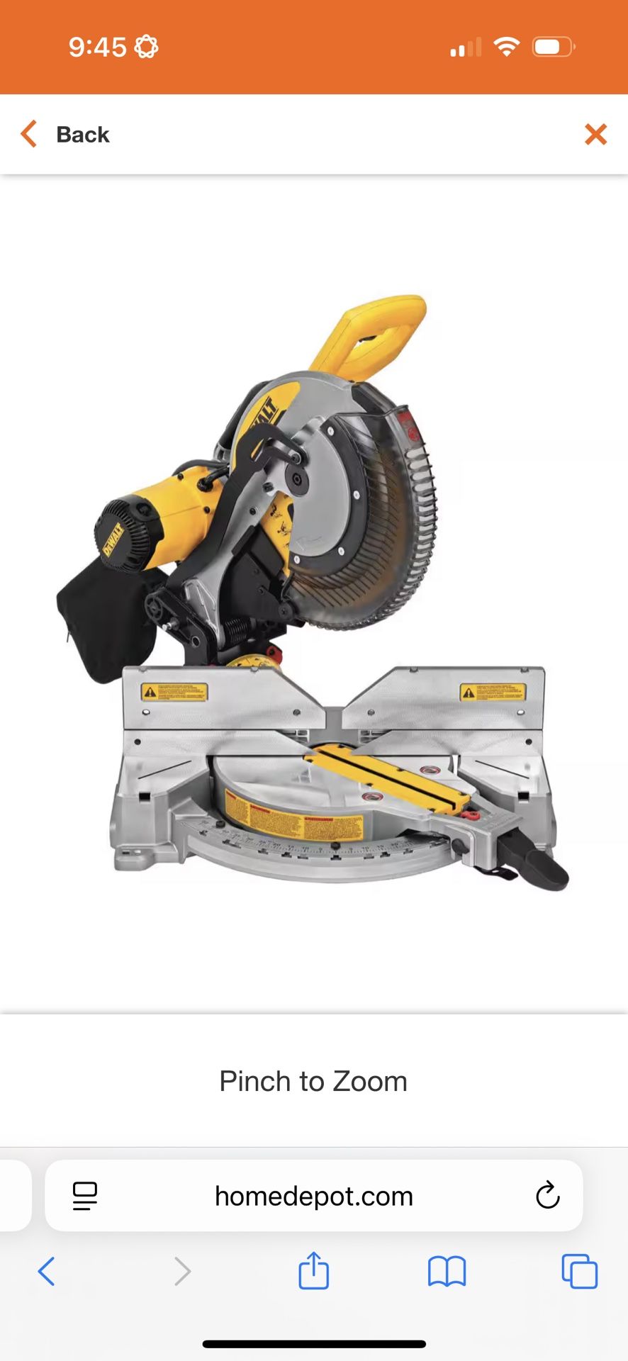 DeWalt 12 Inch Single Bevel Compound Miter Saw