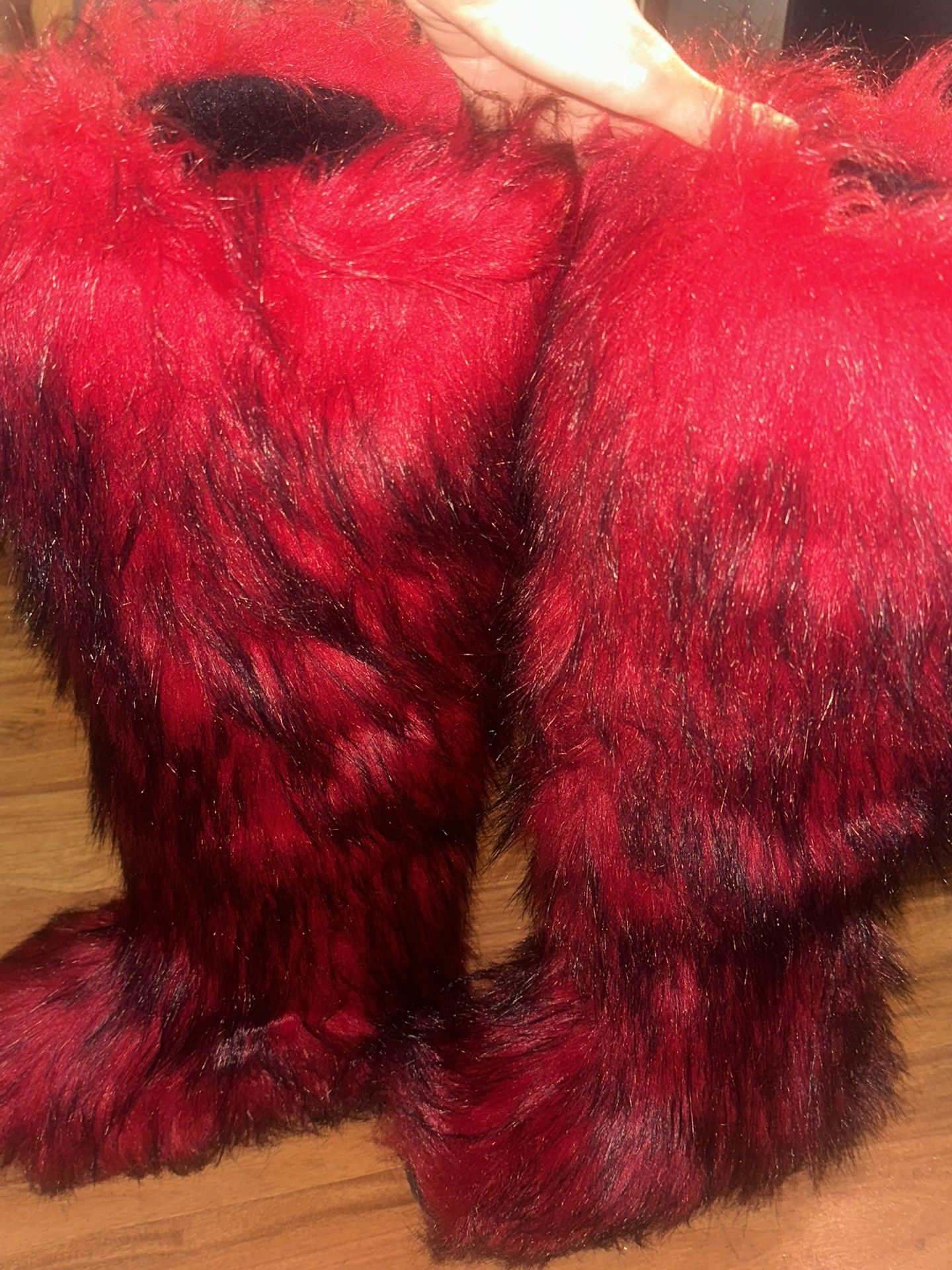 RED FAUX BOOT