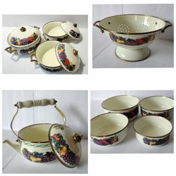 Vintage Cornucopia cookware 13 piece set