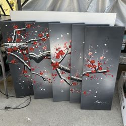 Oil Canvas Art Wi Yet Plum Hand Painted 