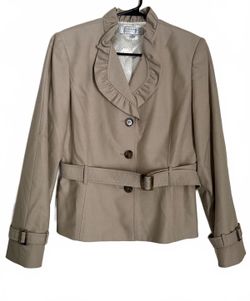 Tahari Arthur S Levine Women's Safari Inspired Jacket Size 10 Khaki City Chic
