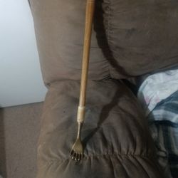 Vintage Wooden, Brass Back Scratcher 18 Inches Long.