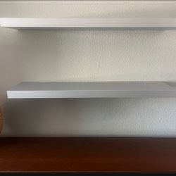 Set of 2 Floating Wall Shelves - Light Gray