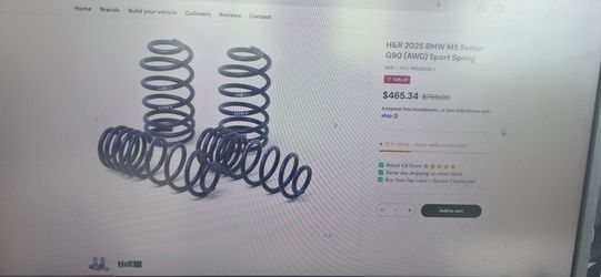 Bmw g90 0r g99 H&R springs