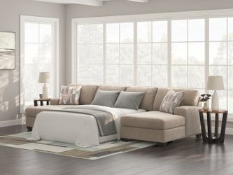 Newellen Hemp 3-Piece Sleeper Sectional with Double Chaise