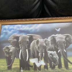 3-D Elegant Elephant Family Portrait 