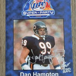 DAN HAMPTON Signed 8x10 Photo with HOF 2002 Chicago Bears
