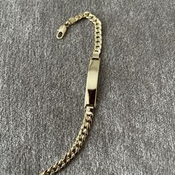 Gold 14k I’d Plate Bracelet 
