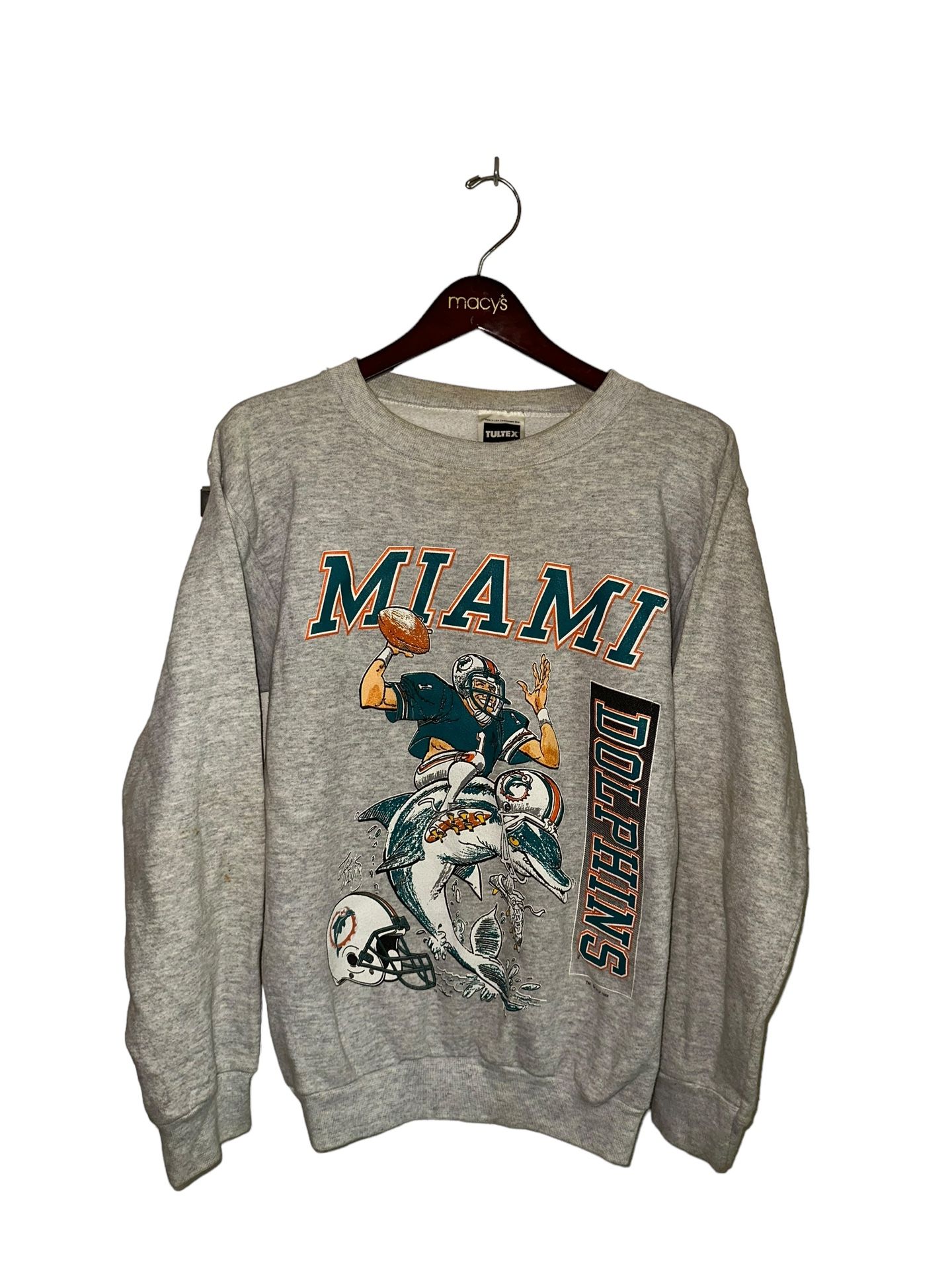 Miami Dolphins 1988 Vintage Tultex Jack Davis Cartoon Size:Medium