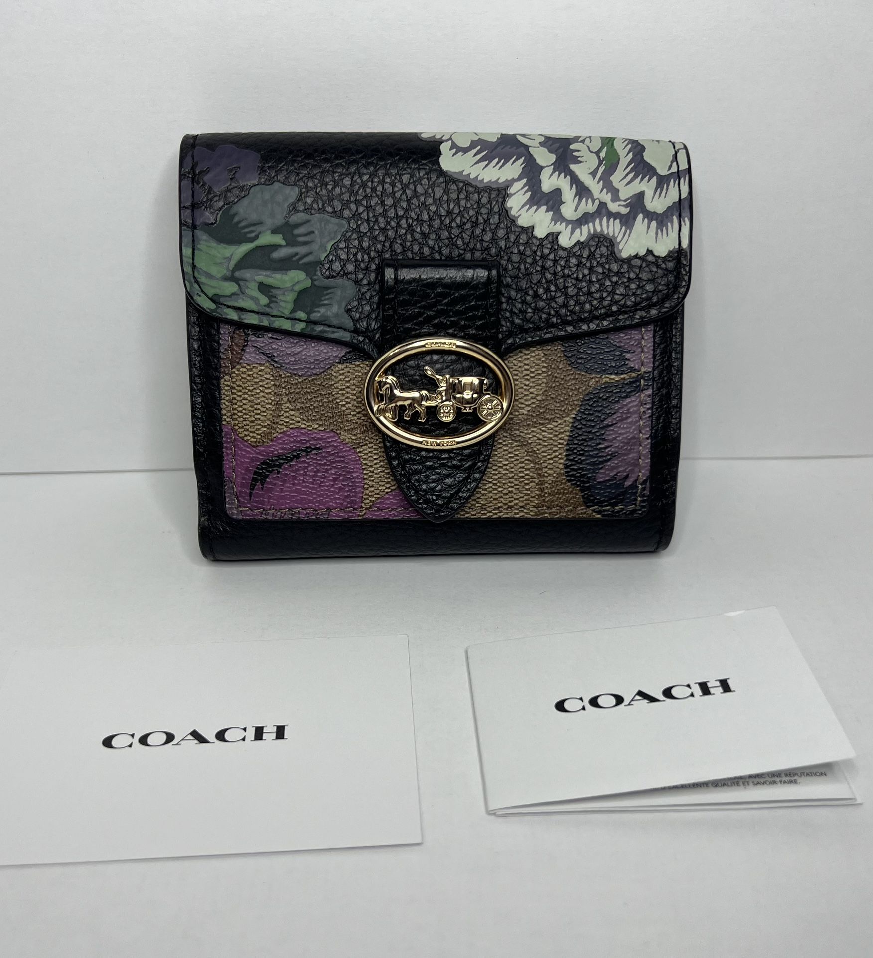 Coach Georgie Small Wallet In Signature Canvas With Kaffe Fassett Print