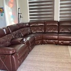 New Top Grain Real Leather Sofa And Loveseat Both With Power Recliners And Power Headrest