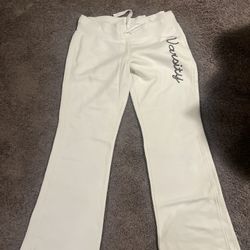 White Soft Loose Legged  Joggers 