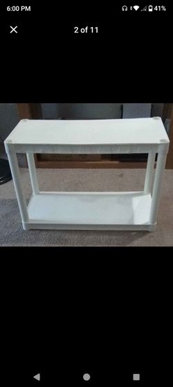 2 -  Tier Resin White Shelf No Cracks