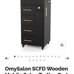 New wooden salon trolley cart with wheels