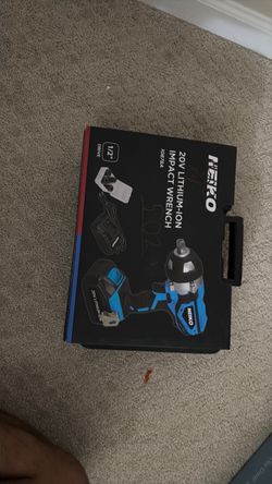 NEIKO 10878A 20V Cordless 1/2" Impact Wrench Kit with Battery, Charger, Sockets & Case