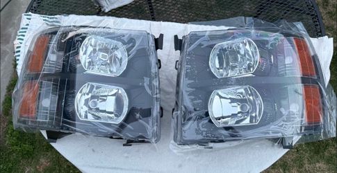 07-13 Chevy Silverado Black Amber Headlights