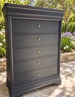 🖤 Tall Charcoal & Gold Dresser/ delivery available