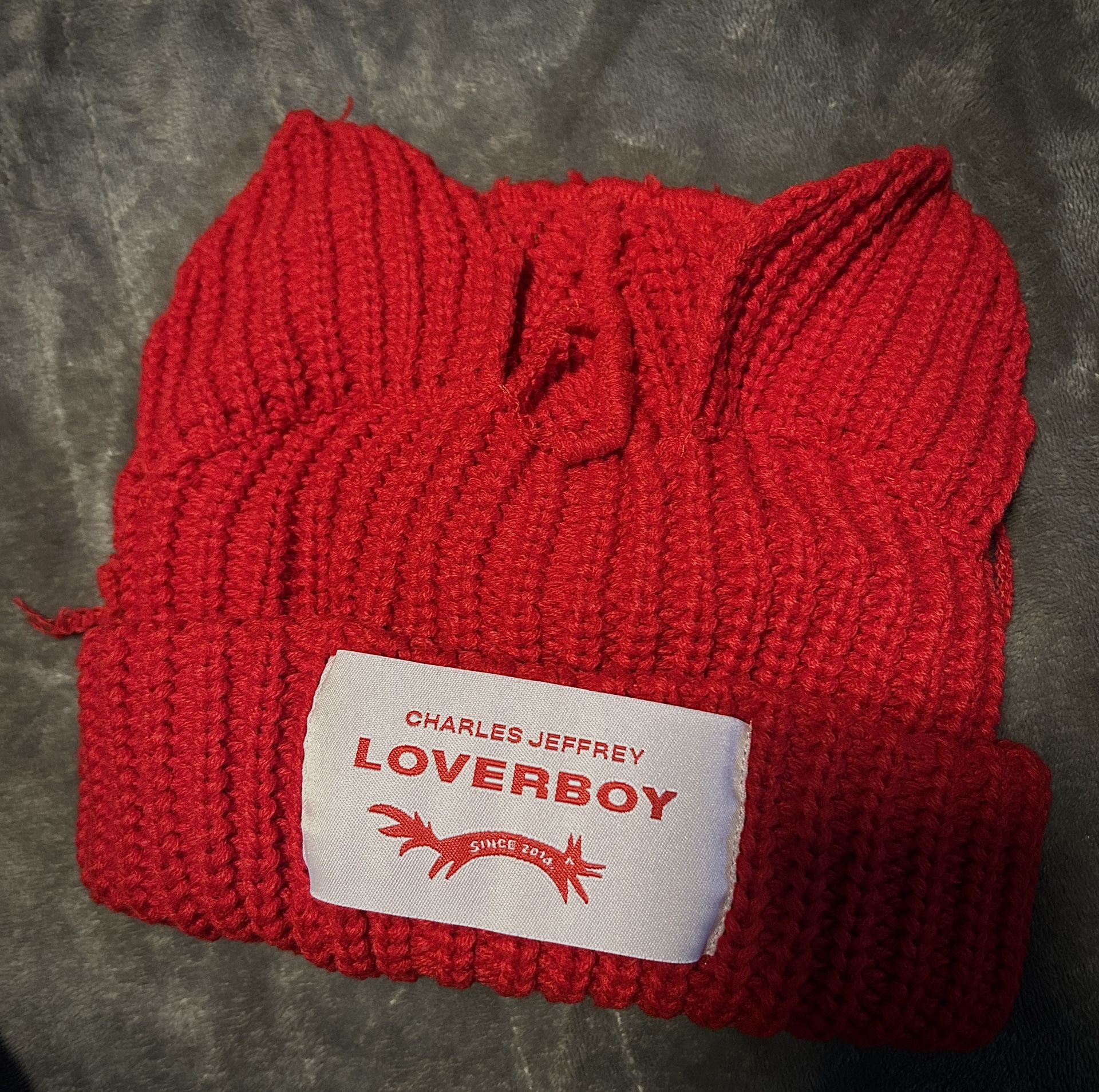 Charles Jeffrey ‘Loverboy’ Horned Beanie (Red)