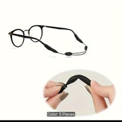 New 5 Pack Silicone Anti Slip Glasses Lanyard