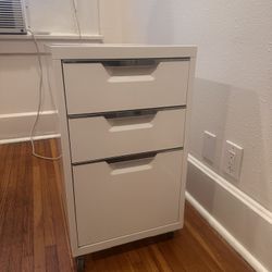 CB2 White 3-Drawer Filing Cabinet