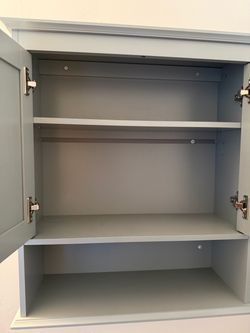 Bathroom cabinet and queen bed frame