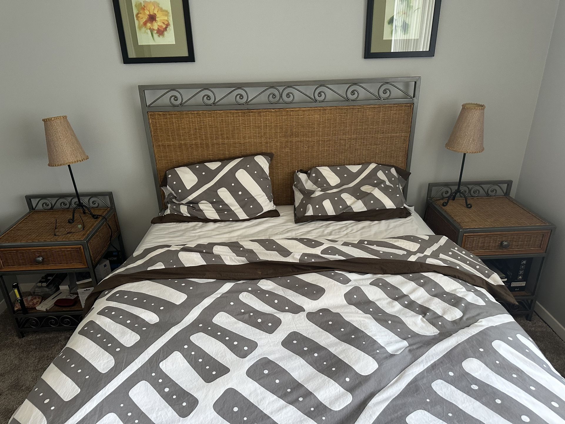 Bed Set + Chest Of Drawers + 2 Ottoman + 2 Night Stand