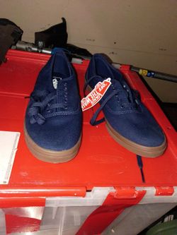 Vans Footwear New Vans Off The Wall Blue Kids Youth Shoes New Condition