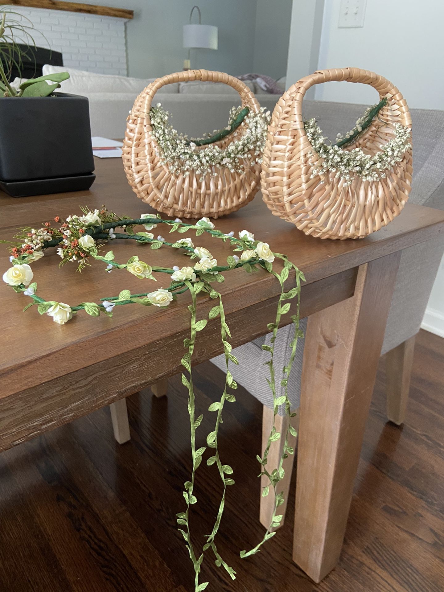 Flower Girl Crowns + Silk Rose Petals (can be separated)