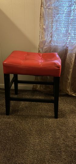 Red Leatherette Stool