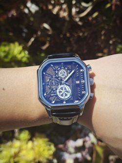 Fashion Luminous Quartz Watch Royal Design Waterproof Leather Band Wristwatch