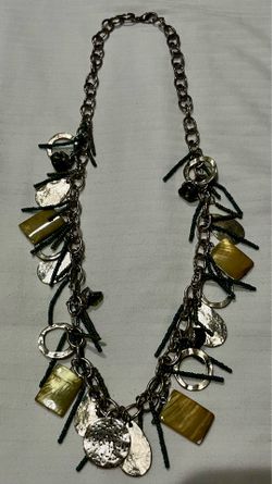 vintage-style chunky statement charm necklace.