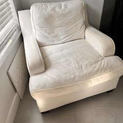 White Fabric  Chair