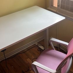 Desk And Pink Chair