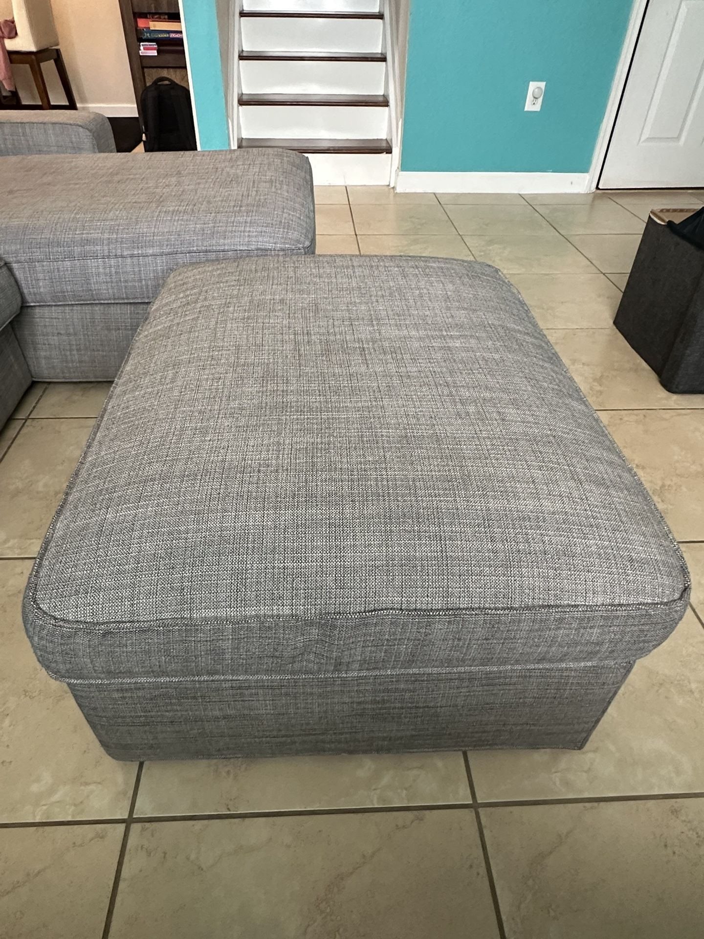 Ottoman with storage, gray (Kivik - IKEA)