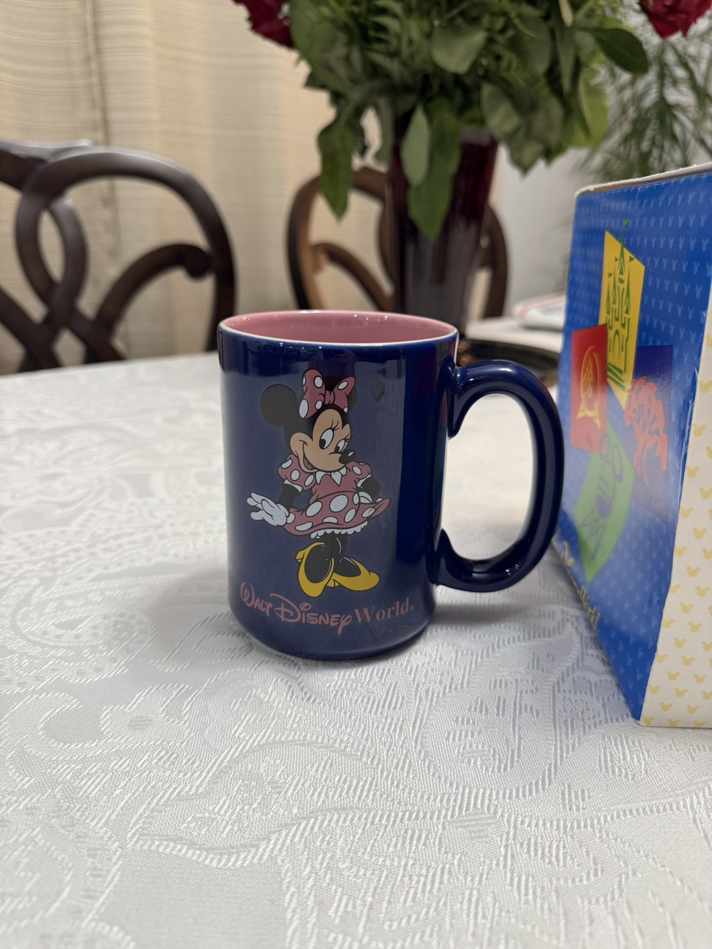 Vintage Walt Disney World souvenir gift box featuring Mickey Mouse, likely from the 1990s AND Walt Disney World Minnie Mouse coffee mug. NOS. These ar