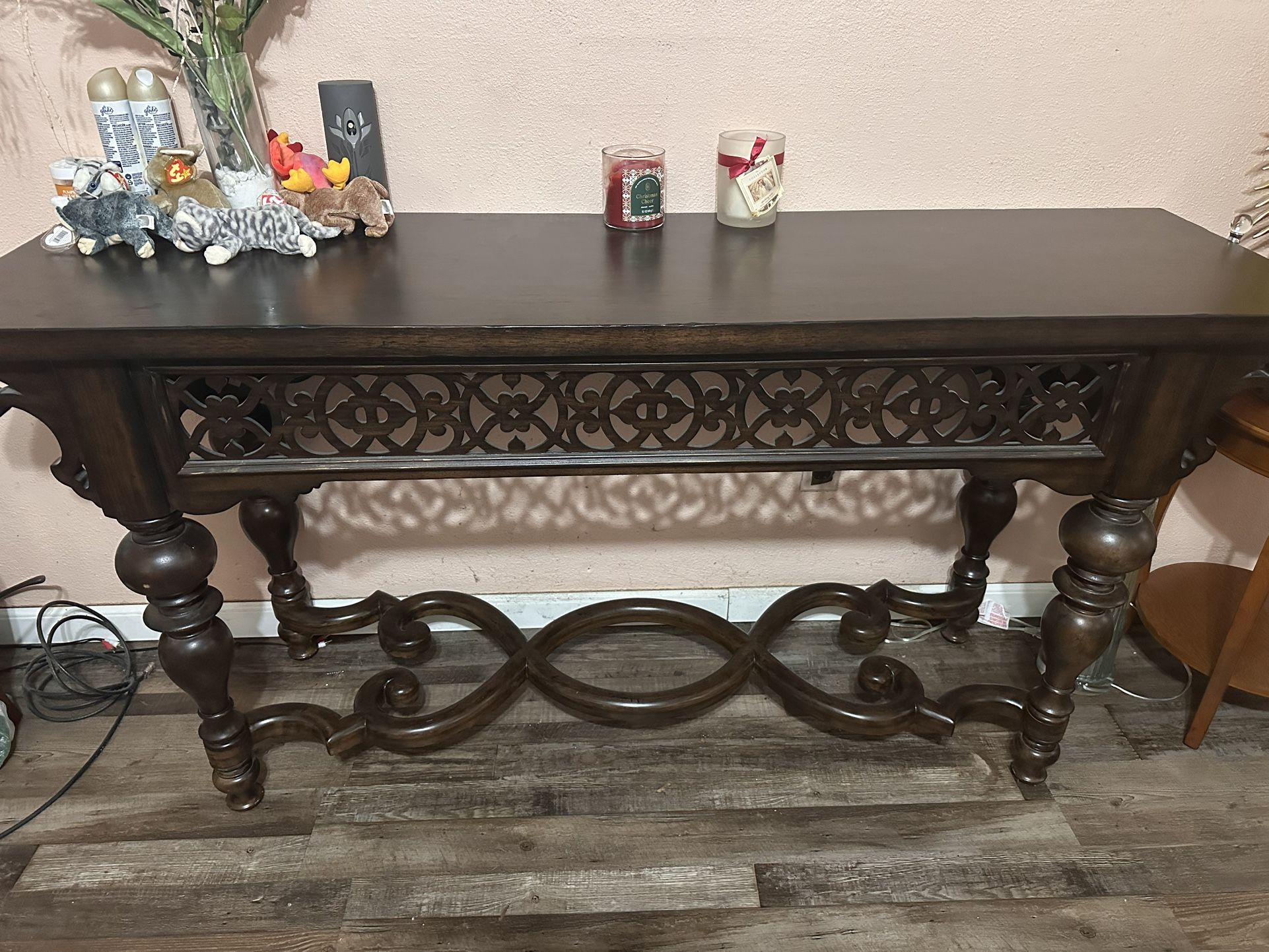 Entry Table For Living room Or Can Place A Tv On It Solid Wood Very Heavy