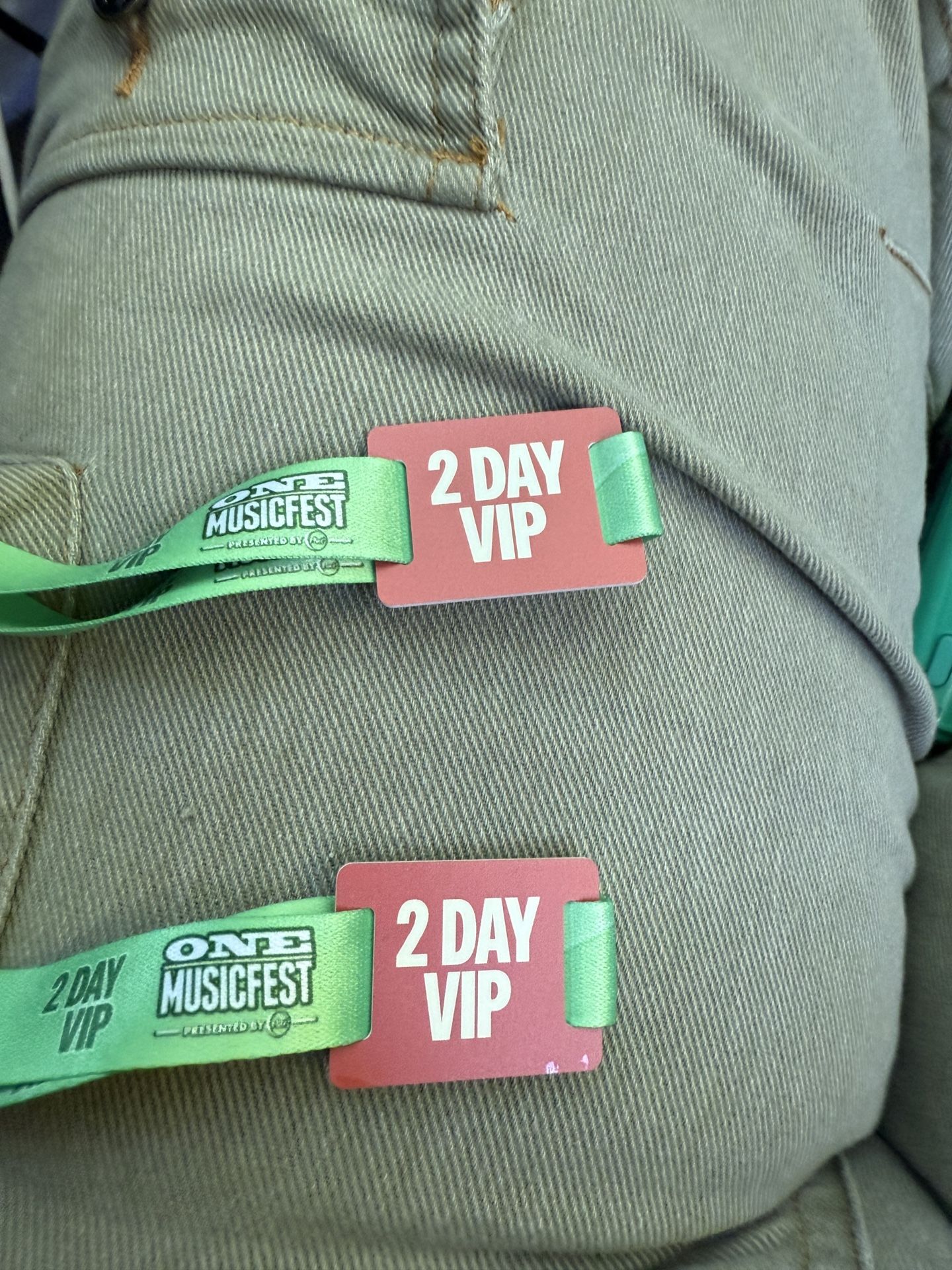 One Music Fest VIP Wristbands
