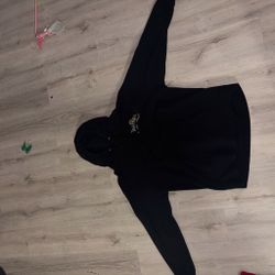Jelly roll Black Pullover Hoodie with Gold Embroidery