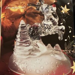 Vintage J.G Durand Cristal d' Arques Crystal France Wind Up Musical Figurine Snowman Frosty The Snowman-New In Box