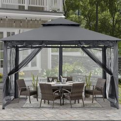 ABCCANOPY 10x12 Gazebos for Patios Steel Frame Dark Gray