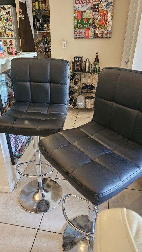 Leather Bar Stools (4 - [[ ADJUSTABLE]])