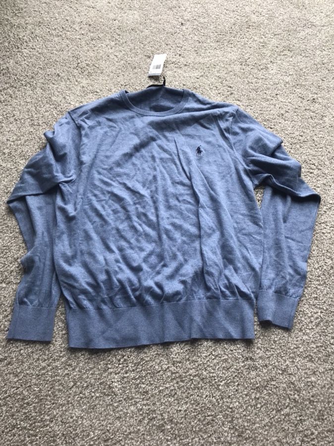 2 Merino wool crew neck polo sweaters