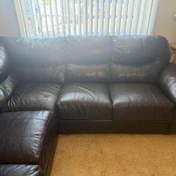 Black L Shaped Polyester Couch