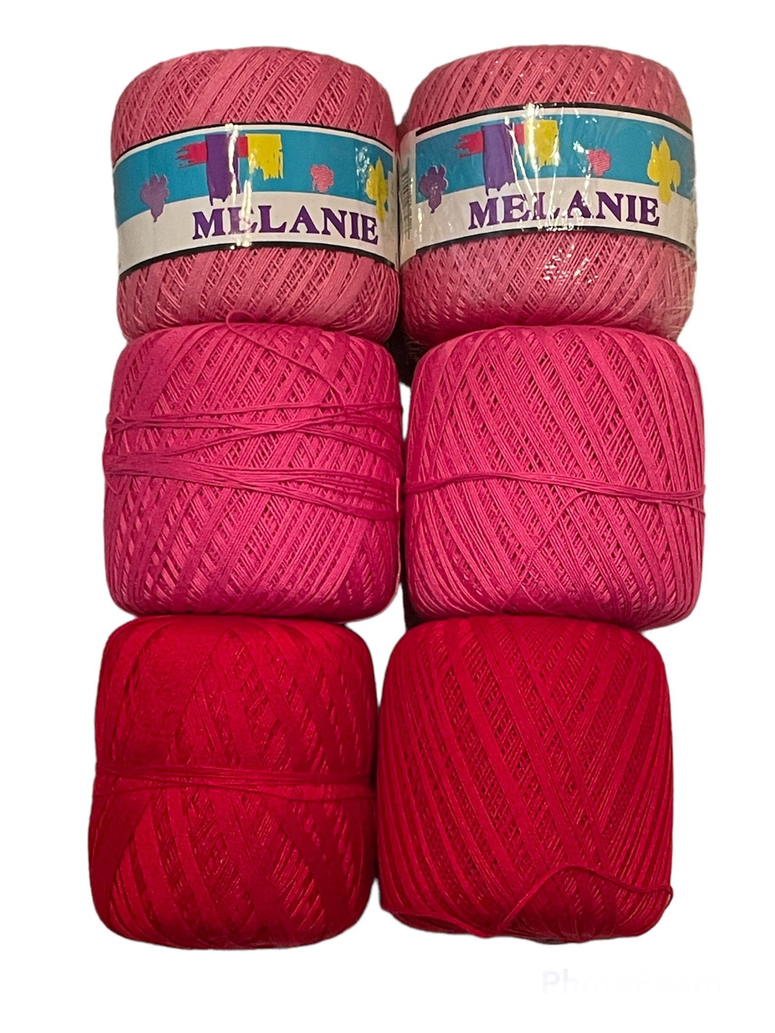 MELANIE crochet knitting yarn, 100% cotton, 6 balls, NEW.