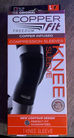 Copper Fit Freedom Copper Infused Compression Knee Sleeve - Size L - Black (15 available)