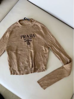 Prada brown long sleeve top Size 44 #luxury #prada
