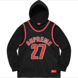 Supreme Jersey Hoody Black Large New
