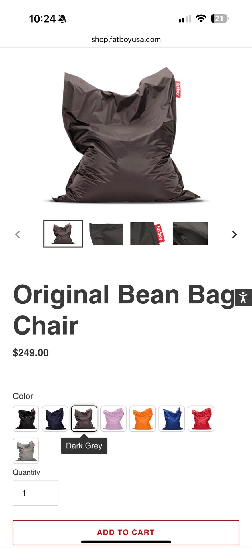 Fatboy Original Bean Bag Chair In gold